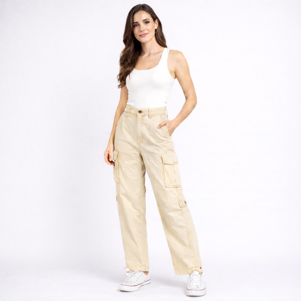 VTG Ralph‎ Lauren Polo Jeans Cargo Pants Women's Sz 4  Paratrooper Cotton